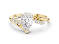 Pear Diamond Sweep Accent Ring - Gold
