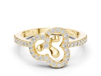 Pave Swan Curl Ring - Gold