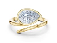 Pear Bezel Bypass Swirl Ring - Gold