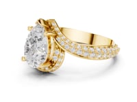 Pear Twist Pave Cocoon Ring - Gold