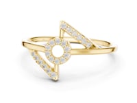 Pave Ribbon Fold Ring - Gold