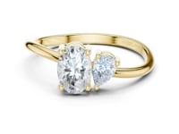 Oval and Pear Two-Stone Ring - Gold