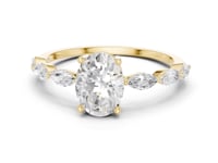 Oval Marquise Station Ring - Gold