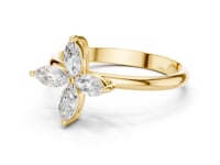 Marquise Petal Flower Ring - Gold