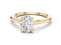 Oval Cathedral Solitaire Ring - Gold
