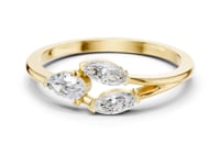 Marquise and Pear Cluster Wrap Ring - Gold