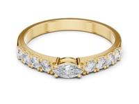 Marquise Pave Band Ring - Gold
