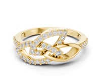 Leaf Loop Pave Ring - Gold