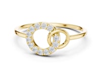 Interlocked Circles Pave Ring - Gold