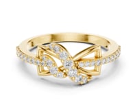 Knot Loop Pave Ring - Gold