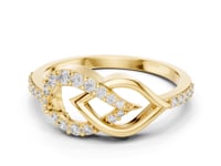 Interlocked Loop Pave Ring - Gold