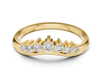 Graduated Round Crest Contour Ring - Gold