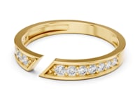 Open Gap Pave Ring - Gold