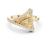 Fan Peak Pave Ring - Gold