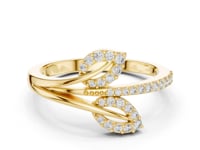 Comma Curl Pave Ring - Gold