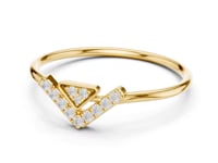 Arrow Pave Open Ring - Gold