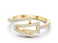 Chevron Knot Pave Ring - Gold