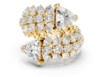 Trillion Tip Cluster Wrap Ring - Gold