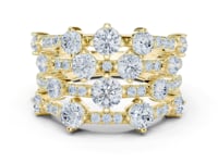 Scatter Cluster Fan Dome Ring - Gold