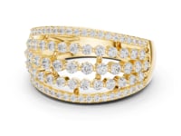 Round Multi-Row Open Dome Band - Gold