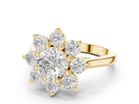 Round Floret Halo Cocktail Ring - Gold