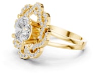 Round Ballerina Frill Halo Ring - Gold