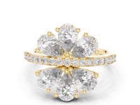 Pear Clover Flower Ring - Gold