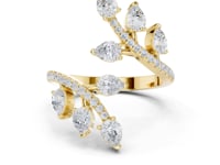 Pear Cluster Open Bypass Ring - Gold