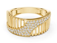 Pave Wing and Ladder Ring - Gold