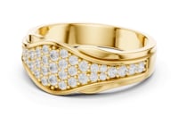 Pave Wave Crossover Band - Gold