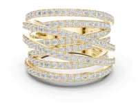 Pave Spiral Wrap Dome Ring - Gold