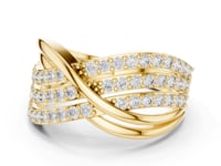 Pave Crossover Highway Ring - Gold