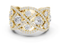 Openwork Woven Lattice Cocktail Ring - Gold
