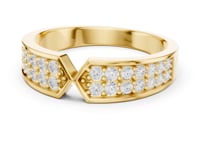 Pave Chevron Notch Band - Gold