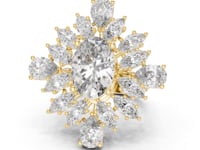 Oval Petal Burst Cocktail Ring - Gold