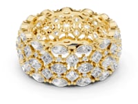 Marquise, Princess and Oval Lattice Eternity Ring - Gold