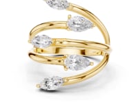 Marquise Vine Wrap Open Ring - Gold