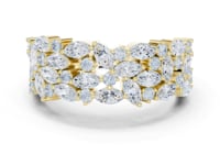 Marquise Cluster Double Row Band - Gold