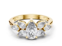 Pear Blossom Cluster Ring - Gold