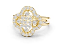 Clover Cluster Openwork Ring - Gold