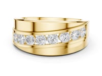 Channel-Set Round Wide Band - Gold