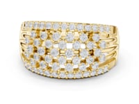 Beaded Multi-Row Openwork Band - Gold