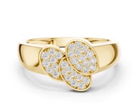 Triple Cluster Bypass Ring for Him - Gold