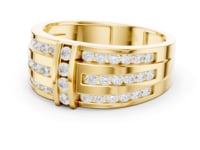 Triple Channel Bar Band for Him - Gold