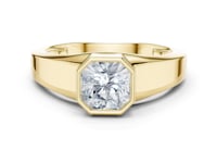 Square Radiant Bezel Knife-Edge Ring for Him - Gold