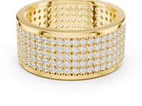 Six-Row Pave Cigar Band for Him - Gold