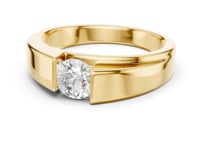 Round Diamond Tension-Set Band for Him - Gold