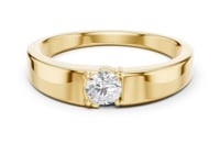 Round Floating Solitaire Ring for Him - Gold
