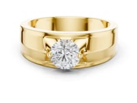 Round Diamond Cathedral Solitaire Band for Him - Gold
