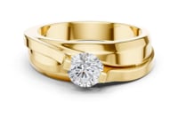 Round Diamond Bypass Solitaire for Him - Gold